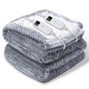 Electric Heated Throw Blanket: 6 Heat & 4 Timer Settings