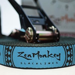 ZenMonkey Slackline Kit – 60ft, Easy Family Setup