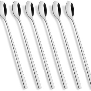 AOOSY 9-inch Stainless Steel Long Handle Spoons, Set of 6
