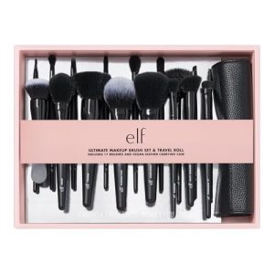 e.l.f. Ultimate 17-Piece Makeup Brush Set with Travel Roll