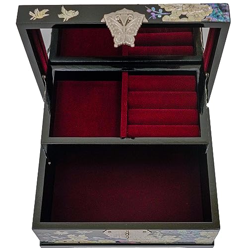 Handcrafted Mother-of-Pearl Jewelry Box - Bird & Floral - Image 8