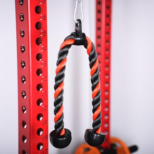 Heavy-Duty Tricep Rope Cable Attachment (27'' Black/Red) - Image 2