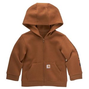 Carhartt Baby Boys’ Zip Hoodie – Classic Brown, 12M