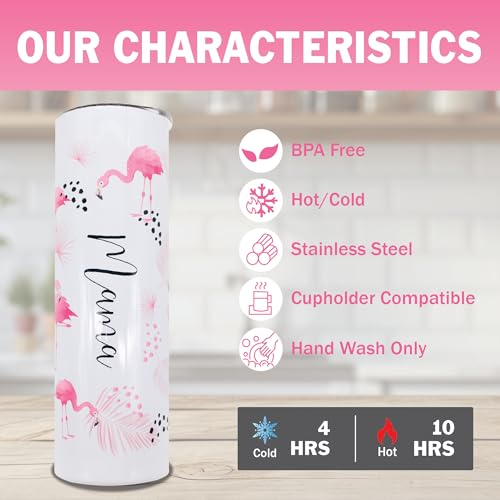 Personalized 20oz Flamingo Insulated Tumbler - Image 4