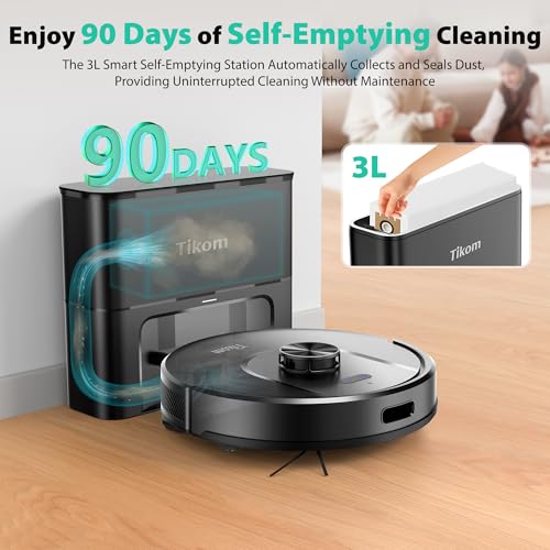 Tikom L8000 Plus Robot Vacuum & Mop - Self-Empty, 6000Pa - Image 3