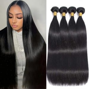 12A Brazilian Virgin Straight Human Hair Bundles (4-Pack)