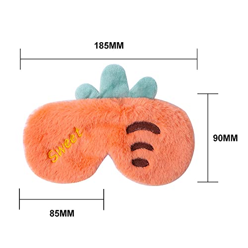 Cute Carrot Plush Sleep Mask for Girls & Women - Travel Fun - Image 2