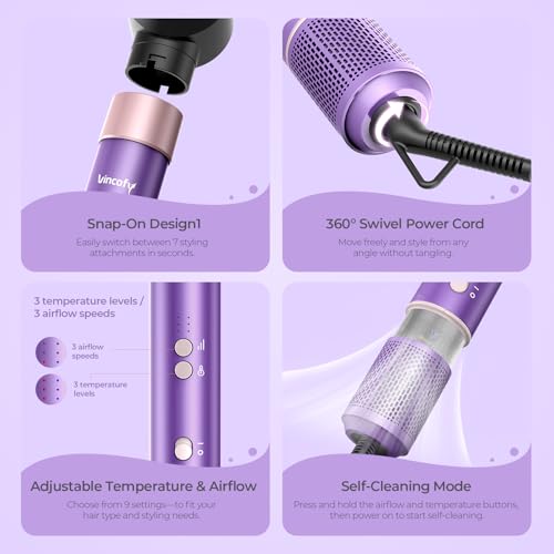 Vincofy 7-in-1 Hot Air Styler - Fast Drying & Volumizing - Image 8