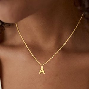Dainty Gold Initial Necklace – Personalized Letter Pendant