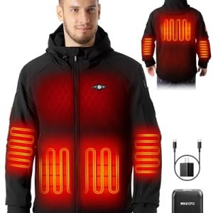WASOTO Men’s Heated Jacket | 18400mAh Battery | Windproof