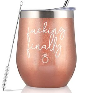 “Fucking Finally” Funny Engagement Gift Tumbler for Bride