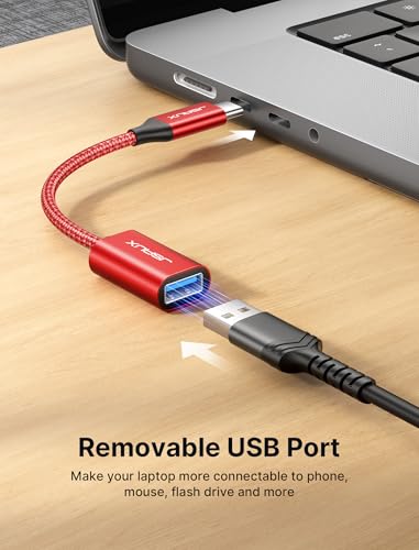 JSAUX USB C to USB 3.0 Adapter (2-Pack) - Red OTG Cable - Image 3