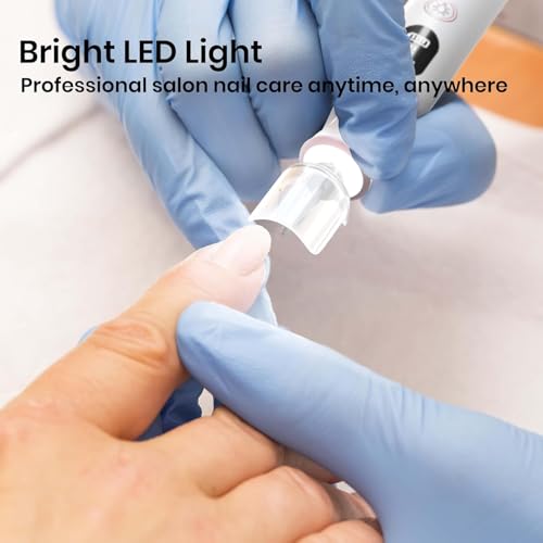 HSKAI Professional Cordless Nail Drill Kit - LCD & Lamp - Image 9