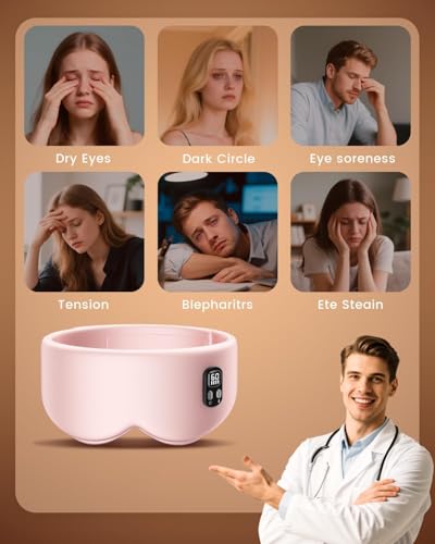 Pink Cordless Heated Eye Mask: Dry Eye & Sleep Relief - Image 3
