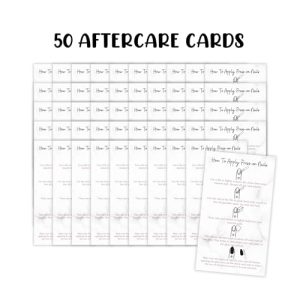 50 Pack Press-On Nail Application Instruction Cards