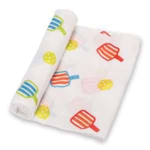 LollyBanks 100% Cotton Muslin Baby Swaddle Blanket – Pickleball Print