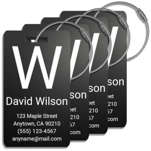 Personalized Metal Initial Luggage Tags – Pack of 4