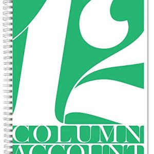 BookFactory 12-Column Ledger Book (8.5×11″, 100 Pages)