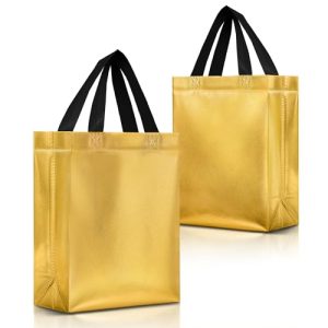 Nush Nush Gold Gift Bags – 12 Medium Reusable Bags (8x4x10)