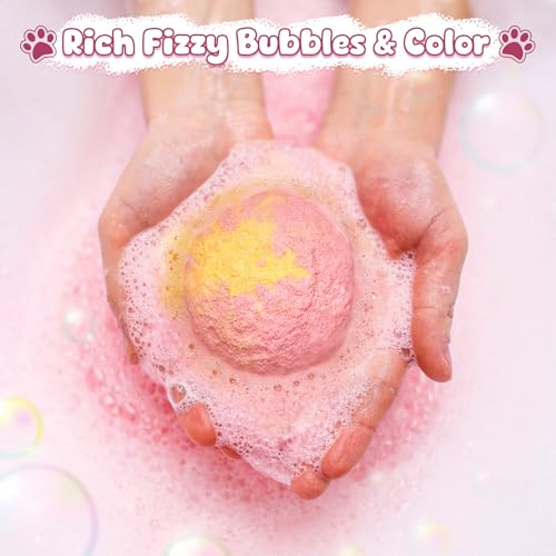 Toylink 12 Pack Kids Bath Bombs with Dog & Cat Toys - Image 4
