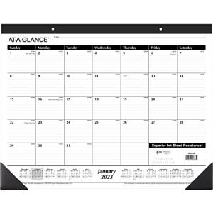 AT-A-GLANCE 2023 Desk Calendar Pad with Ruled Blocks