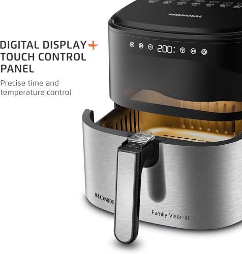 Mondial Digital Visor Air Fryer 5.3QT - Inox Finish - Image 4