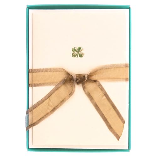 Shamrock Gold Foil Notecards - 10 Boxed Blank Cards