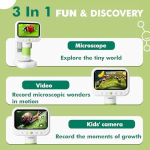 OUTACT Kids Digital Microscope – 4.3″ HD, STEM Toy