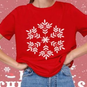 Women’s Funny Snowflake Christmas Graphic Tee – Holiday Gift