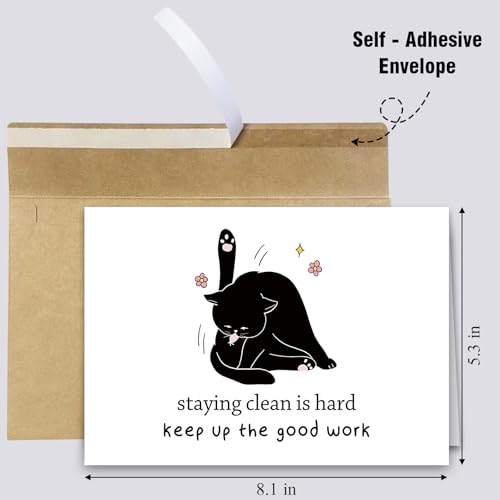 Cat Sobriety Card: Recovery & Soberversary Congrats - Image 3