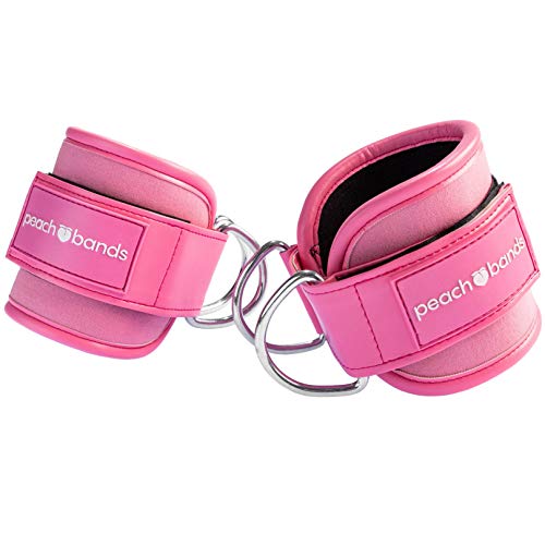 Peach Bands Cable Ankle Straps (Pair) for Workouts