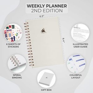 Clever Fox Undated Weekly & Monthly Goal Planner (White)