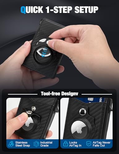 Men's Smart AirTag Wallet - RFID Blocking Pop-Up - Image 6