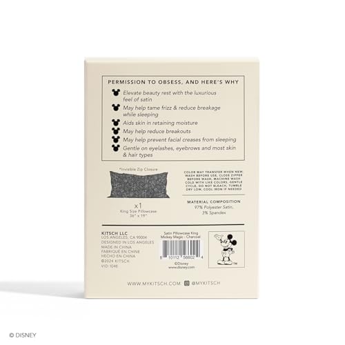 Kitsch Disney Mickey Mouse King Satin Pillowcase Zipper - Image 5