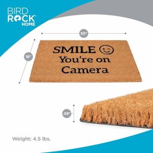 BIRDROCK HOME “Smile You’re On Camera” Doormat – 18×30