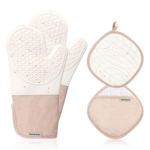Cute Dorkuova Silicone Oven Mitts – Cream