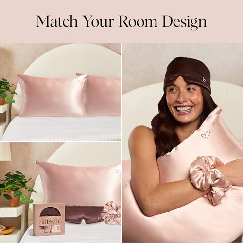 Kitsch 3PC Satin Sleep Set: Pillowcase, Scrunchie & Eye Mask - Image 6