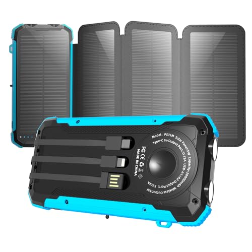 Nuynix 20000mAh Solar Power Bank: Wireless & Fast Charging
