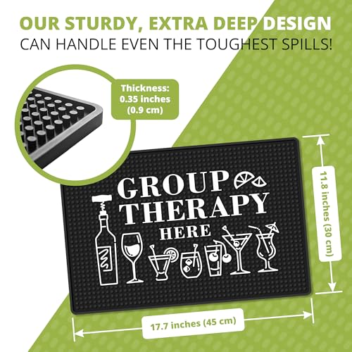 Group Therapy Spill-Proof Bar Mat - 18"x12" Rubber - Image 3