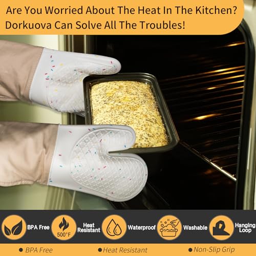 Cute Dorkuova Silicone Oven Mitts - Cream - Image 4