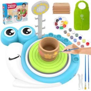 Kids Pottery Wheel Kit: Clay, Paint & Studio Tools – Ages 8-13