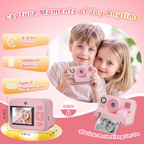 Kids Instant Print Camera 1080P Video & Dual-Lens Selfie - Image 6