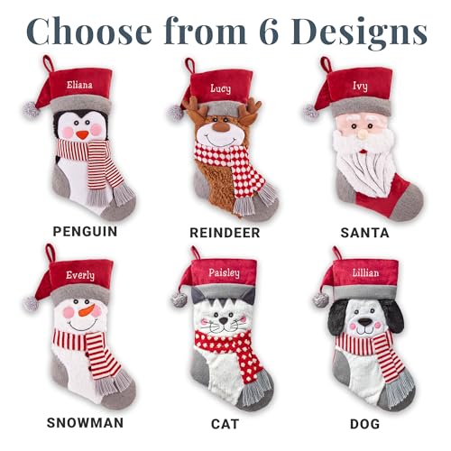 Personalized Christmas Stocking - Embroidered Snowman Decor - Image 7