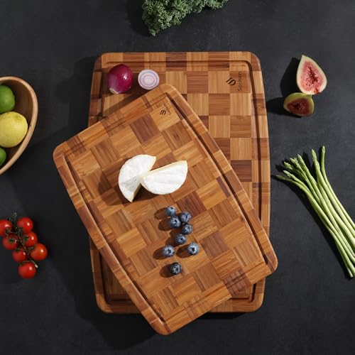 2-Pack Heavy Duty Bamboo Cutting Board Set - Non-Slip, Over Sink - Image 7