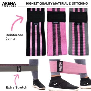 Arena Strength Fabric Booty Bands with Guide & Case