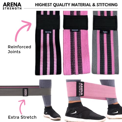 Arena Strength Fabric Booty Bands with Guide & Case - Image 2
