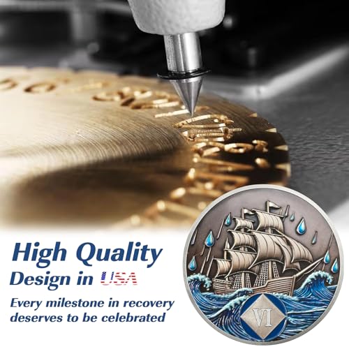 6 Year Nautical Sober Coin - Recovery Milestone Gift - Image 5