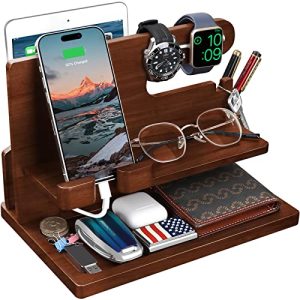 Wood Phone Docking Station & Nightstand Organizer