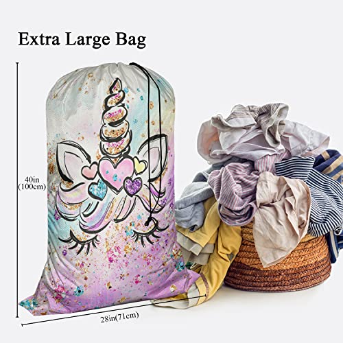 Swono Unicorn Laundry Bag - 28"x40" Locking Drawstring - Image 3