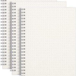 AHGXG 3-Pack A5 Spiral Dotted Journals – 100 GSM Paper